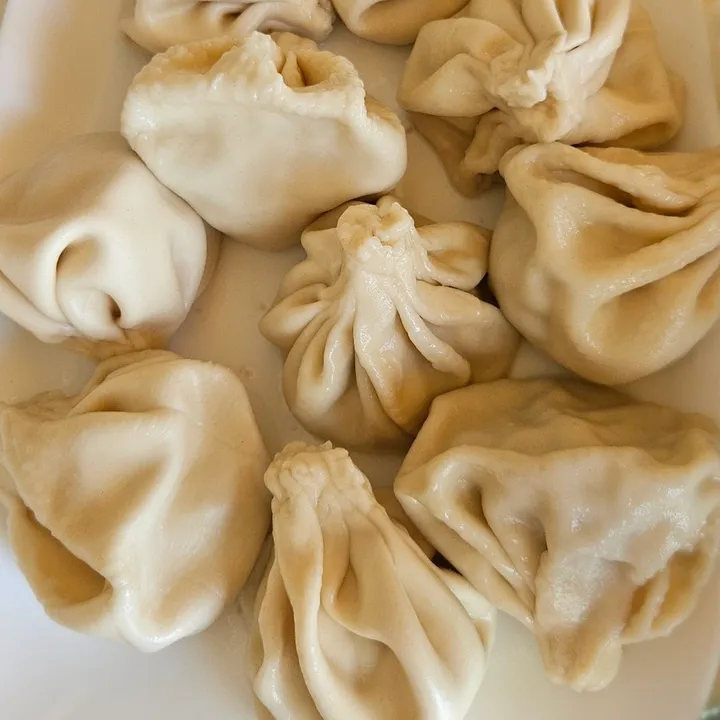 A plate of khinkali dumplings