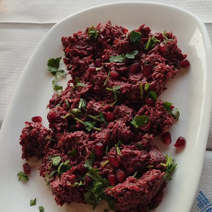 Beetroot mkhali with pomegranate